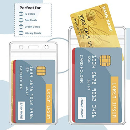 Zonon 150 Pcs Name Badge Holder, 2.56 x 4.52 Inch Clear Plastic Card Sleeve - size: 2.56 x 4.52 Inch
