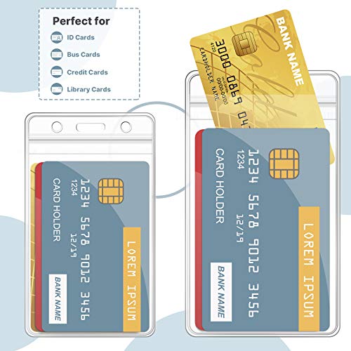 Zonon 150 Pcs Name Badge Holder, 2.56 x 4.52 Inch Clear Plastic Card Sleeve - size: 2.56 x 4.52 Inch (Pack of 2)