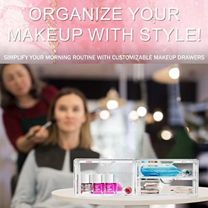 Sorbus Acrylic Drawers, Clear Makeup Organizer for Vanity (3 Drawers) - color: 3 Drawers