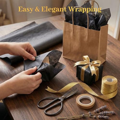 Koogel 330 Sheets Black Tissue Paper, 14 X 10 inches - color: Black