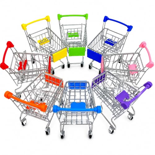 Bonka Bird Toys 2297 Mini Shopping Cart Steel Bird Toy for Small Birds - color: Light Blue