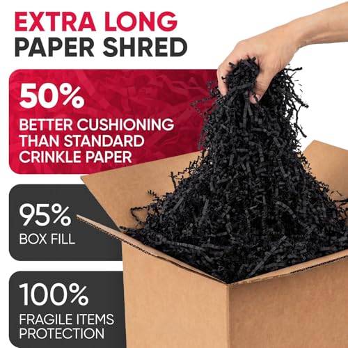 1 Cu Ft Ready To Ship Carton with Black Crinkle Paper Filler 12x12x12" - color: Black, size: Single Wall Box