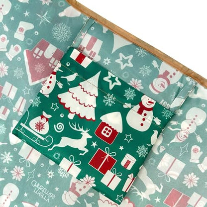 allydrew Medium Foldable Tote Nylon Reusable Grocery Bag (Set of 2) - color: Christmas Green