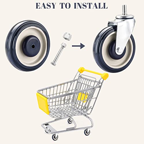 MYFULLY 5" Shopping Cart Caster Wheels 4-Pack with Hardware, Blue - style: Blue