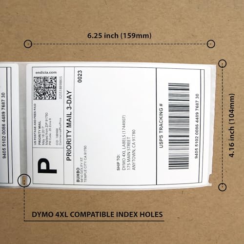 Buhbo Compatible DYMO LabelWriter 4XL Shipping Label 1744907, 4 x 6 inch - size: 8 Rolls