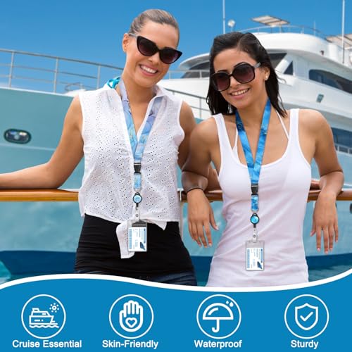 2 Pieces Cruise Lanyard for Ship Cards, Detachable, Cruise Essentials 2026 - color: Purplish Blue