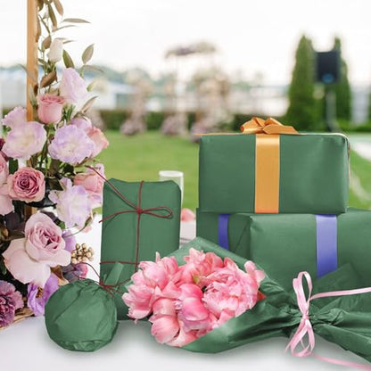 Laidans 120 Sheets 14 x 20 Inch Dark Green Paper for Gift Bag Wrapping - color: Forest Green
