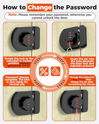 Combination Cabinet Lock, Keyless Code Lock, Black, 2 Pack - color: Black-2PCS