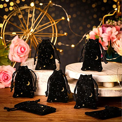 Hillban 30 Pcs 2 x 3, Black Velvet Bag with Drawstring for Jewelry - color: Black, size: 2 x 3 Inch