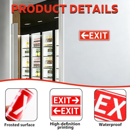 2 Pack Exit Left Right Arrow Sign Sticker, 9x3 Inch Exit Sign for Business - color: Exit 537