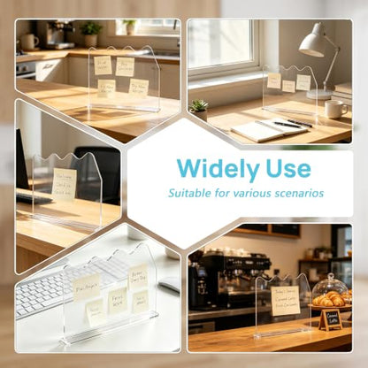 4 Pack Monitor Sticky Note Holder and Computer Memo Board, Clear Desk Stand