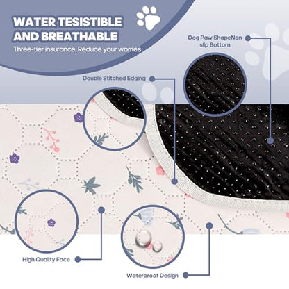 2'Pcs Washable Pee Pads, Reusable Puppy Pet Training Pads, Waterproof Dog Crate, Whelping Pad, Non-Slip Protects Against Urine Leakage Pinkishwhite Extra Large - color: Pinkishwhite, size: Extra Large