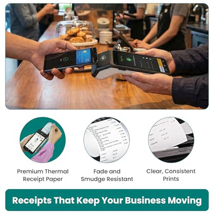 Receipt Paper Rolls for Verifone T650c T650p V660p Credit Card Machine