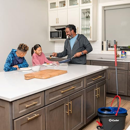 O-Cedar RinseClean Spin Mop & Bucket System + 1 Extra Mop Head | Clean with Clean Water | Removes 99% of Bacteria - color: Rinseclean Spin Mop & Bucket + 1 Extra Refill