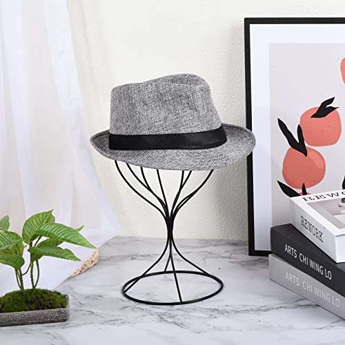 uxcell Metal Hat Display Stand 2 Pack Tabletop Hat and Wig Rack Modern Women Closet Holder for Baseball Cap, Fedora Hat, Cowboy Hat - Black - color: Black