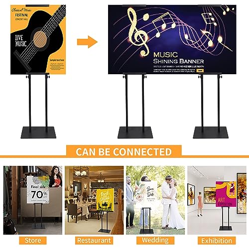 Poster Stand for Display, Adjustable Heavy Duty Poster Board Stand - size: Double-Pole Poster Stand 2 Pack