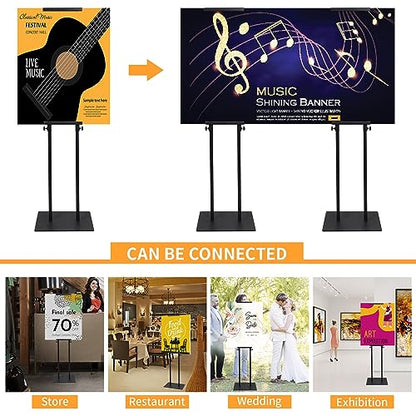 Poster Stand for Display, Adjustable Heavy Duty Poster Board Stand - size: Double-Pole Poster Stand 2 Pack