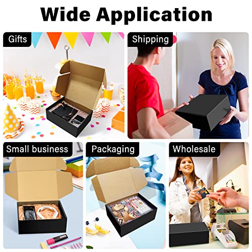 BoShahai 30 Pack 9x6x4 inch Black Shipping Boxes, Corrugated Cardboard - size: Black 9*6*4 Inch