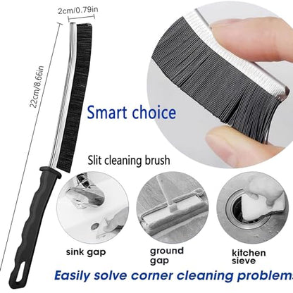 Commercial-Grade Crevice Cleaning Brush Set, Ultra-Stiff Heavy-Duty Gap Scrubber Tools for Bathroom Grout, Window Tracks & Auto Detailing, Zero Cross-Contamination - size: 5Pack