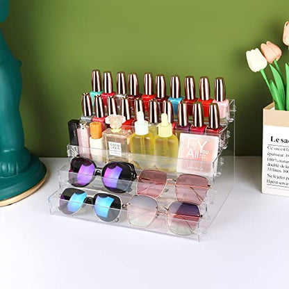 Sunglasses Organizer Countertop Stand, 5 Tier Sunglass Holder Display Rack, Nail Polish Organizer Acrylic Display Stand, Assembly Required - style: 5 Tier