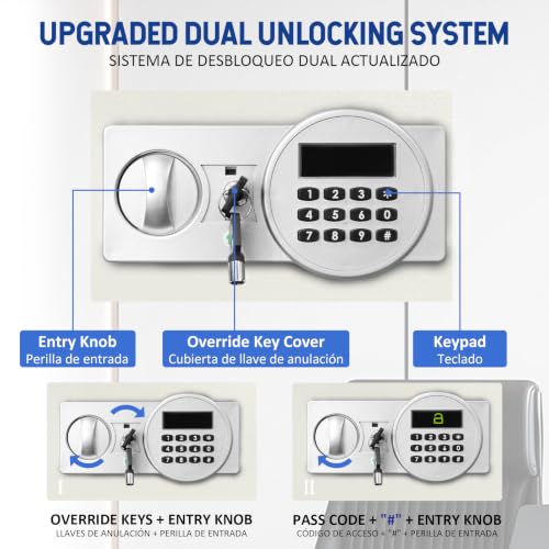 Voncabay Money Safe Box for Home with Digital Keypad, 0.8 Cu. Ft., White - color: White, size: 0.8 Cubic Feet