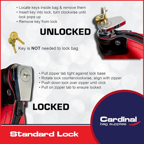 Lockable Document Bag with handles, 15 x 19 - color: Red