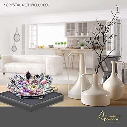 16 White- Light LED Lighted Base for Glass Art - Crystal Display, Lighted Acrylic Base, Glass Vases for Centerpieces Stand, Matte Black - style: White Light