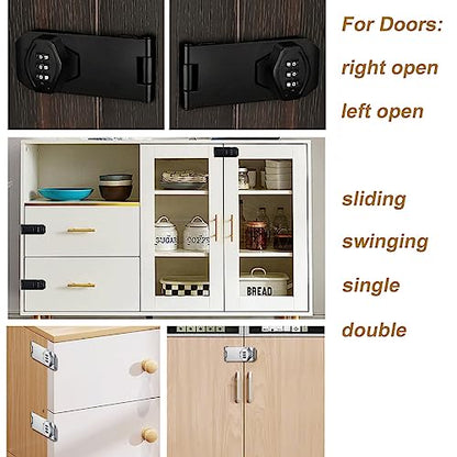 ETEKJOY Cabinet Lock Keyless 3-Digit Password Combination Code Hasp Latch Lock Twist Knob Wooden Drawer Cupboard (Black, 3 inch) - color: Black, size: 3 Inch