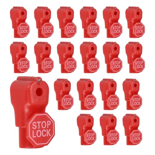 20Pcs Peg Hook Locks (4.5mm) PC Magnet Anti-Theft Pegboard Display Hook Locks Security Red Stop Tools, Fits Retail Shop/Shopping Center/Garage Tools, Red - color: Red, size: 4.5mm