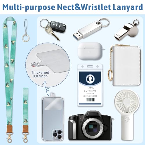 Piefly Turtle Lanyard Wallet with ID Badge Holder, Cute Small RFID Keychain - color: Turtle