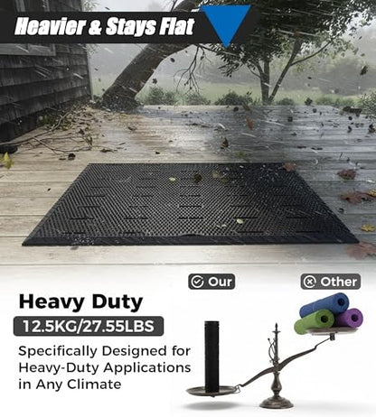 Rubber Floor Mats 47"x35", Commercial Restaurant Drainage Mat