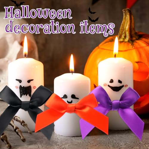 Windyun 60 Pcs Elastic Bows for Gift Boxes Wrapping 15.74 Inches - color: Halloween Color