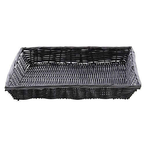 Basket Black Wicker - 16" L x 12" W x 2 1/2