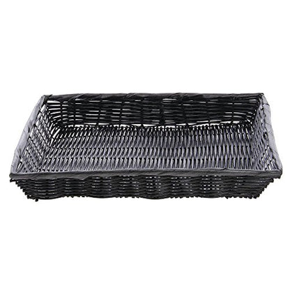 Basket Black Wicker - 16" L x 12" W x 2 1/2