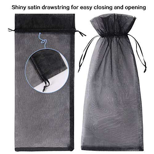 HRX Package 30pcs Mesh Organza Wine Bags for Gift Giving (Black) - color: Black