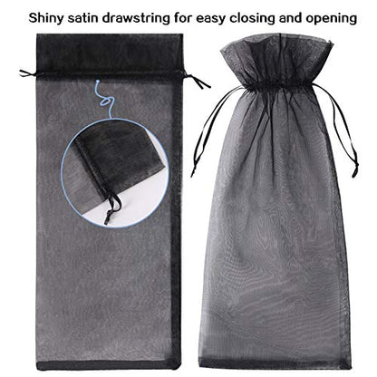 HRX Package 30pcs Mesh Organza Wine Bags for Gift Giving (Black) - color: Black