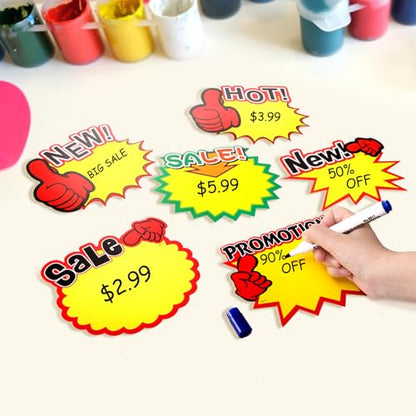 Covzoe 240 Pieces Large Burst Sign Cards, 7 x 5.5 Inch