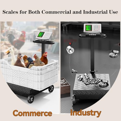 660lb Industrial Platform Scale Foldable with Wheels, LB/KG - color: Black-D