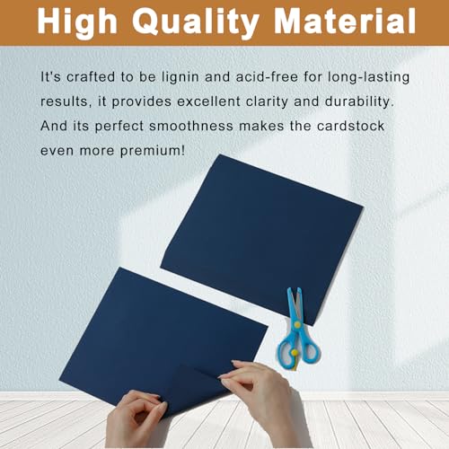 Silunkia 28 Sheets Navy Blue Cardstock 8.5 x 11 Scrapbooking Paper 92lb - color: Blue, size: 28 Sheets