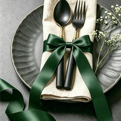 30 Yards 1 in Dark Green Satin Ribbon for Gift Wrapping St. Patrick's Day - color: Dark Green, size: 1 inch