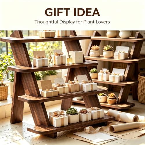 Wooden Cupcake Stand, 4 Tier Wood Rustic Cupcake Stand - color: J-Walnut-2Pcs