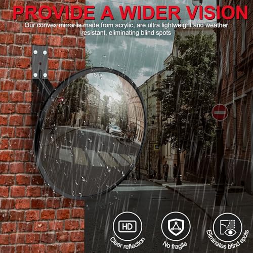 12 Inch Acrylic Convex Mirror - size: 12IN