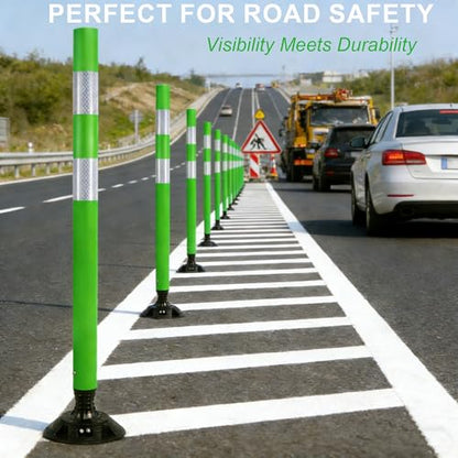 OrangeStar 8-Pack 48" Traffic Cones with Spring Base - color: Green, size: 48 in