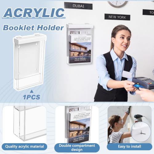 Junkin Two-Slot Acrylic Outdoor Brochure Holder With Lid, 8.5 x 11 Inch