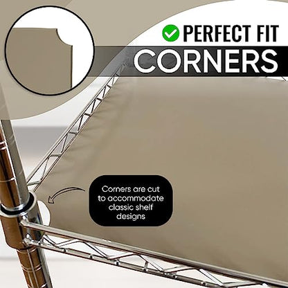 DUALSO Wire Shelf Liner Wire Rack Shelf Mat - Thick Wire Shelf Cover - Waterproof Plastic Shelf Liner, Metal Shelf Liner - Easy Use Wire Shelving Cover for Closet (Beige, 18" X 36" (Set of 4)) - color: Beige, size: 18"W x 36"L