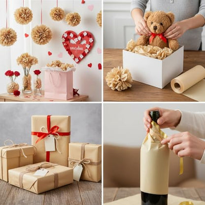 500 Sheets Kraft Tissue Paper Bulk 15 x 20 Inch for Fall Harvest Gift Bags - color: Khaki, size: 15 x 20 Inch, style: Classic