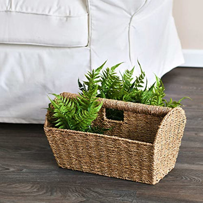 Household Essentials Rectangular Magazine Rack, Seagrass - color: Seagrass, style: Narrow