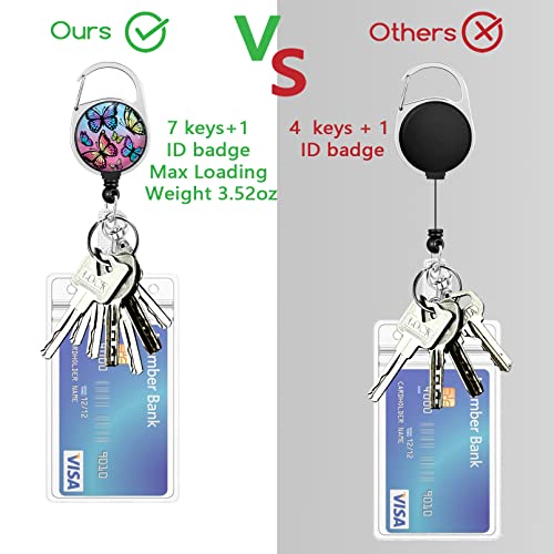 Gctriki Butterfly Lanyards for ID Badges, Badge Holder Retractable Clip - color: Butterfly