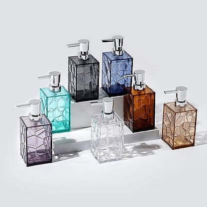 Clear Acrylic Pump Bottle Refillable Lotion Soap Dispenser 10oz Blue - color: Clear Blue, size: 1 Pack