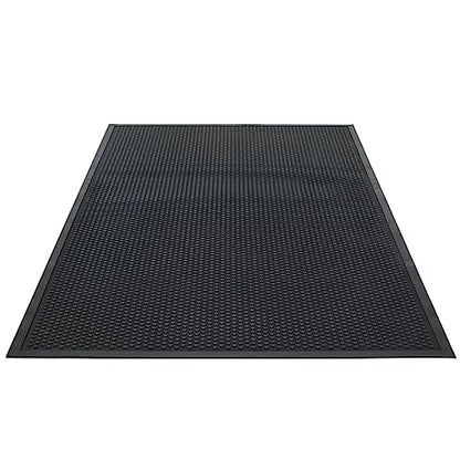 Guardian Easy Step Scraper 6X6 (69in x 69in) Indoor/Outdoor, Heavy-Duty, Solid Rubber Floor Mat,Black - size: 69"L x 69"W x 0.3"Th